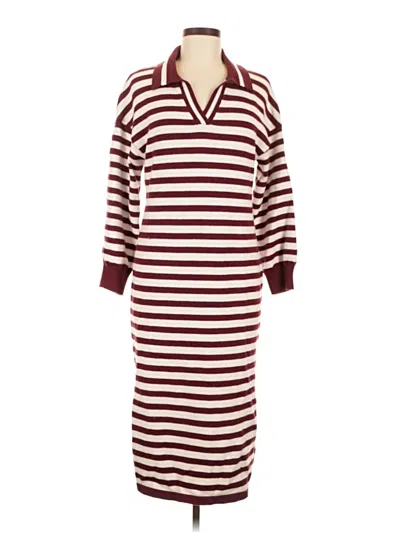 Pre-owned Fashion Casual Dress In Burgundy