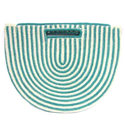 Fashion City Isla Woven Tote Bag In Turquoise In Blue