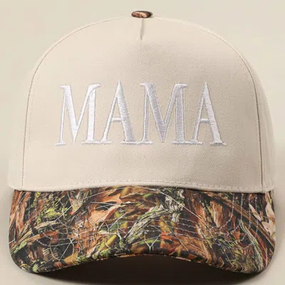 Fashion City Women's Mama Embroidery Trucker Hat In Camo In Neutral