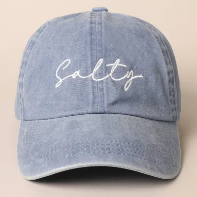 Fashion City Women's Salty Lettering Embroidery Baseball Cap In Vintage Blue