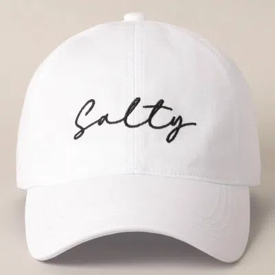 Fashion City Women's Salty Lettering Embroidery Baseball Cap In White