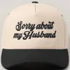 Fashion City Women's Sorry About My Husband Embroidery Two-tone Canvas Hat In Black In Neutral