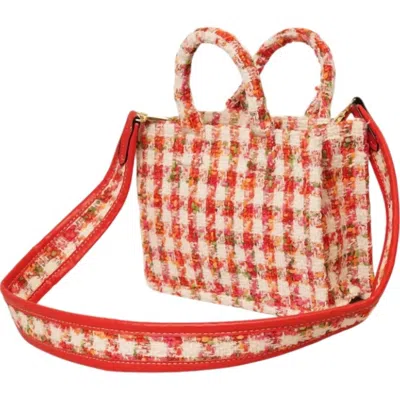 Fashion City Women's Tweed Small Tote Bag In Red