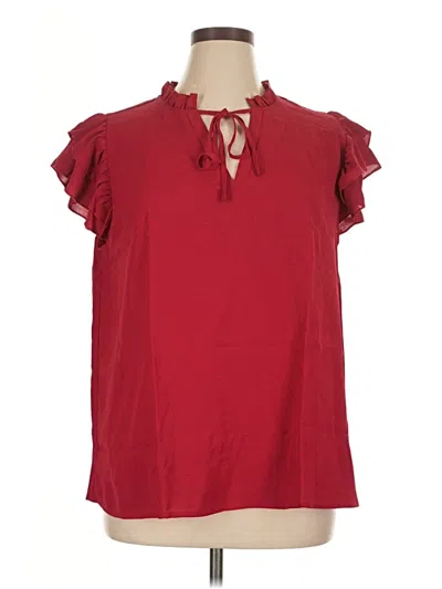 Pre-owned Fashion Collection Short Sleeve Blouse In Red