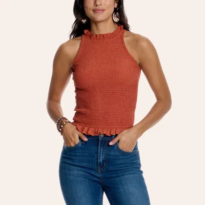 Fashion Express Women's Rust Smocked Top In Brown