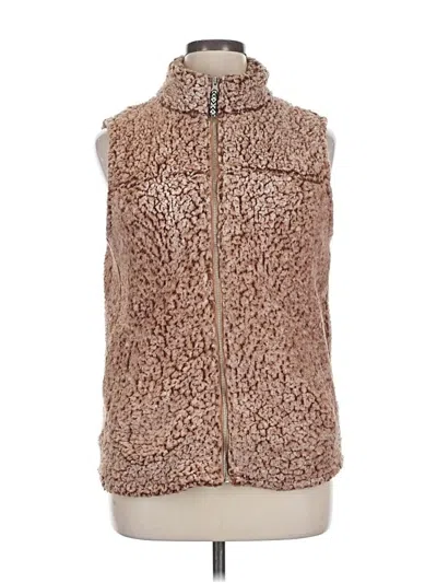 Pre-owned Fashion Faux Fur Vest In Brown