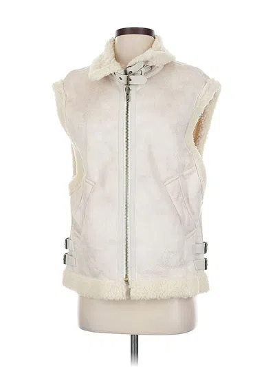 Pre-owned Fashion Faux Fur Vest In White