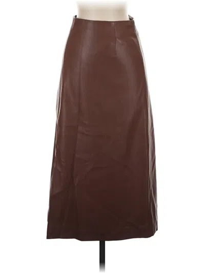 Fashion Faux Leather Skirt In Brown