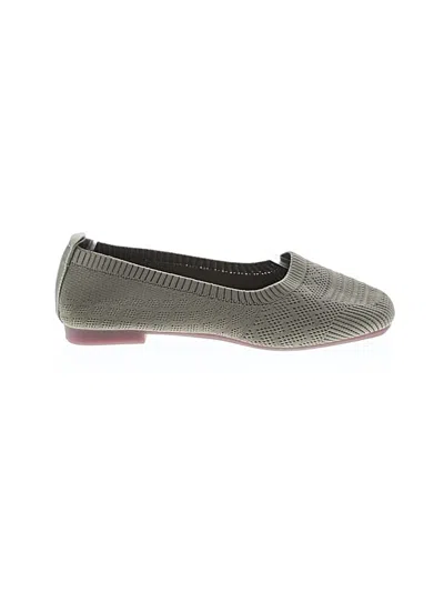 Pre-owned Fashion Flats In Green