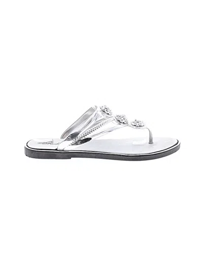 Pre-owned Fashion Flip Flops In Silver