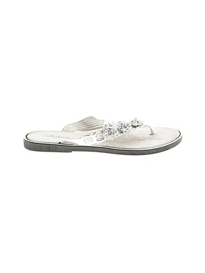 Pre-owned Fashion Flip Flops In Silver