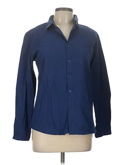 Pre-owned Fashion Long Sleeve Button Down Shirt In Blue