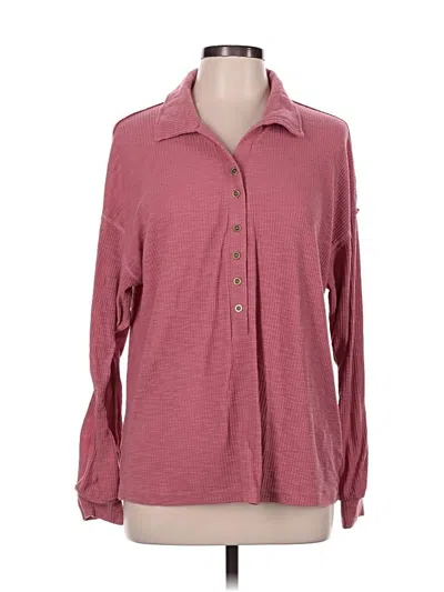 Pre-owned Fashion Long Sleeve Button Down Shirt In Burgundy