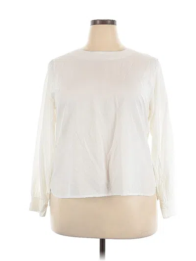 Pre-owned Fashion Long Sleeve Top Ivory Crew Neck Tops In White