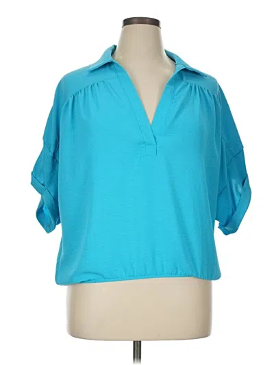 Fashion Nova 3/4 Sleeve Blouse In Blue