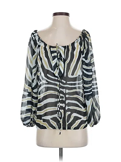 Pre-owned Fashion Nova 3/4 Sleeve Blouse In Silver