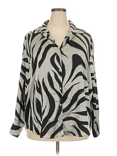 Pre-owned Fashion Nova 3/4 Sleeve Blouse In Silver