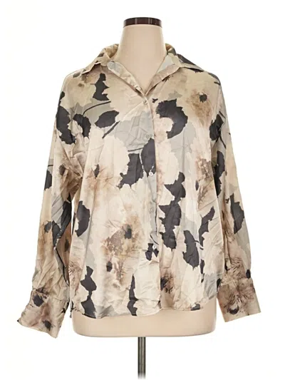 Pre-owned Fashion Nova 3/4 Sleeve Blouse In Tan