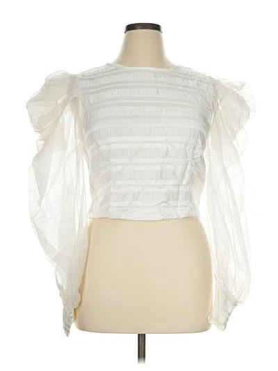 Fashion Nova 3/4 Sleeve Blouse In White