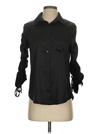 Pre-owned Fashion Nova 3/4 Sleeve Button Down Shirt In Black