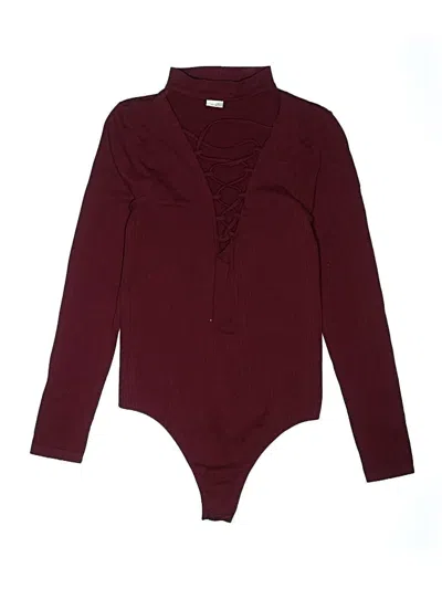 Pre-owned Fashion Nova Bodysuit In Burgundy