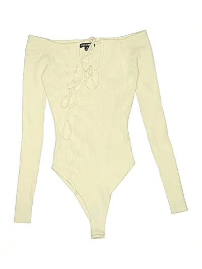 Pre-owned Fashion Nova Bodysuit In Ivory