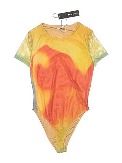Fashion Nova Bodysuit In Gold