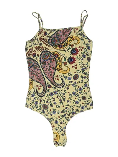 Pre-owned Fashion Nova Bodysuit In Yellow