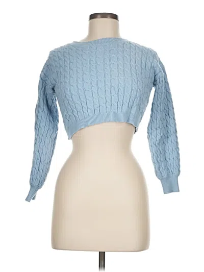 Pre-owned Fashion Nova Cardigan Sweater In Blue