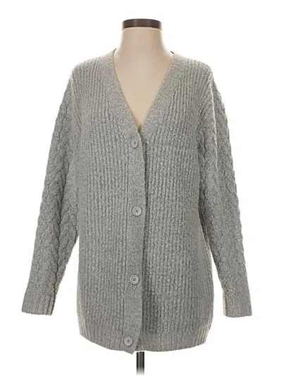Pre-owned Fashion Nova Cardigan Sweater In Gray
