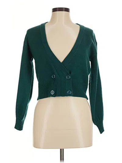 Pre-owned Fashion Nova Cardigan Sweater In Green