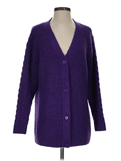 Pre-owned Fashion Nova Cardigan Sweater In Purple