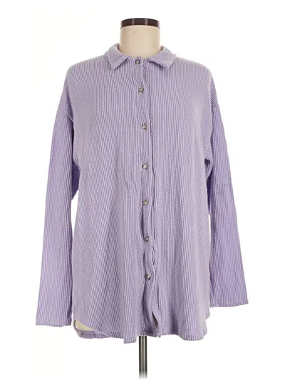 Pre-owned Fashion Nova Cardigan Sweater In Purple