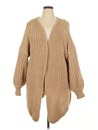 Pre-owned Fashion Nova Cardigan Sweater In Tan