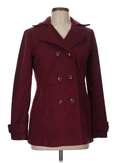 Pre-owned Fashion Nova Coat In Burgundy