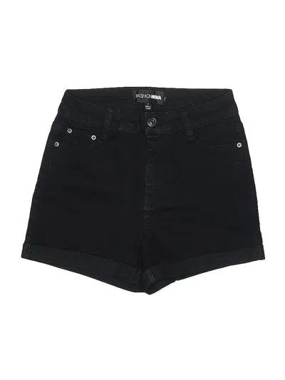 Pre-owned Fashion Nova Denim Shorts In Black