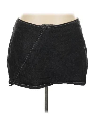 Pre-owned Fashion Nova Denim Skirt In Black