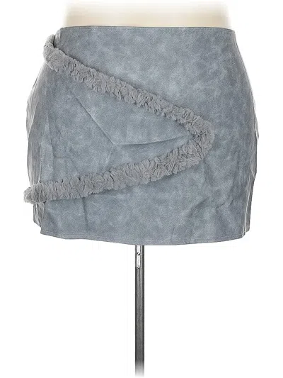 Fashion Nova Denim Skirt In Gray