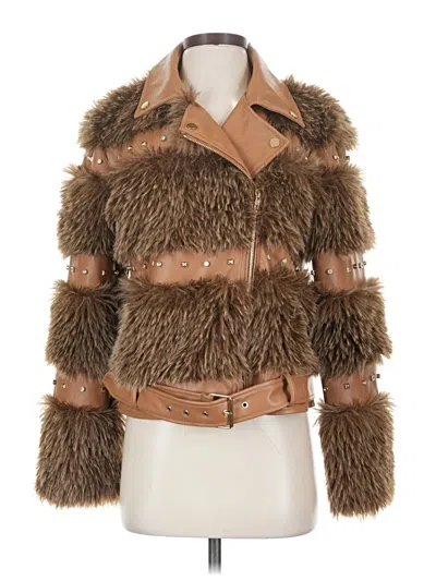 Pre-owned Fashion Nova Faux Fur Jacket In Brown