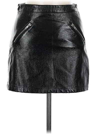 Pre-owned Fashion Nova Faux Leather Skirt In Black