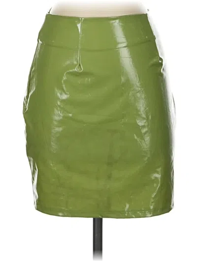 Fashion Nova Faux Leather Skirt In Green
