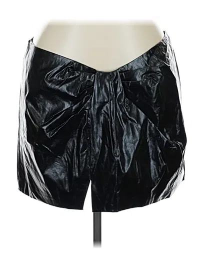 Pre-owned Fashion Nova Faux Leather Skirt In Silver