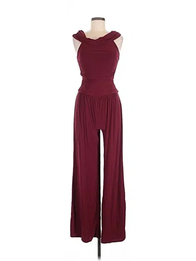 Pre-owned Fashion Nova Jumpsuit In Burgundy