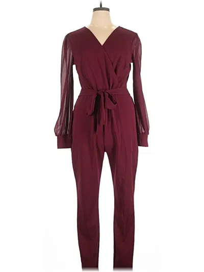 Pre-owned Fashion Nova Jumpsuit In Burgundy