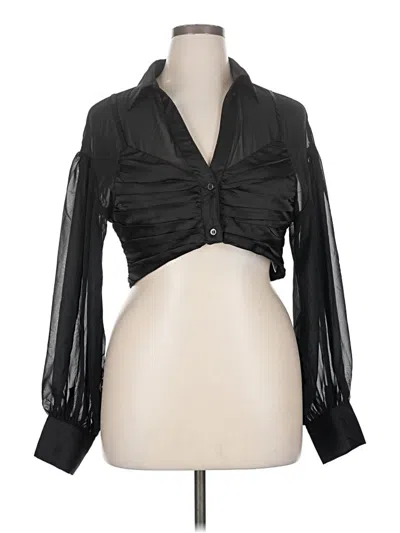 Fashion Nova Long Sleeve Blouse In Black