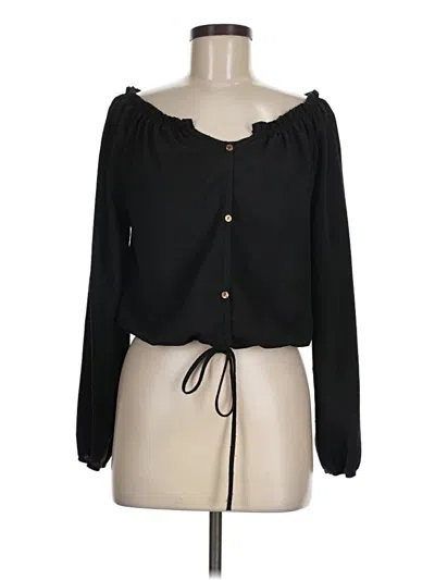 Pre-owned Fashion Nova Long Sleeve Blouse In Black