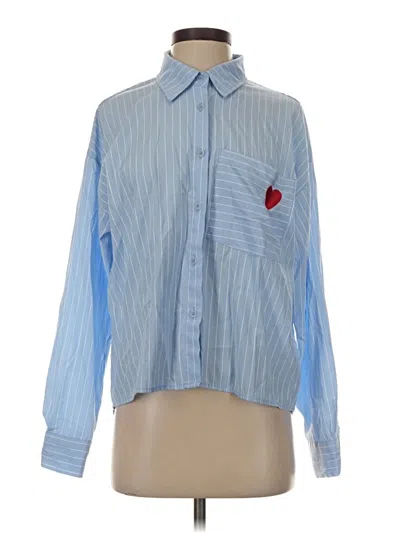 Pre-owned Fashion Nova Long Sleeve Blouse In Blue