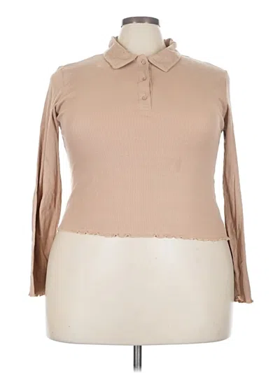 Fashion Nova Long Sleeve Blouse In Brown