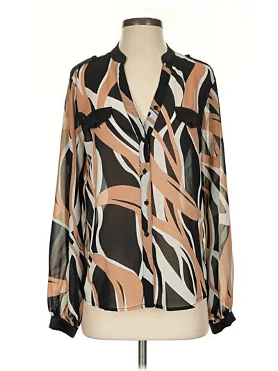 Pre-owned Fashion Nova Long Sleeve Blouse In Brown