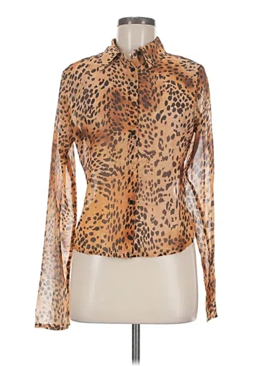 Pre-owned Fashion Nova Long Sleeve Blouse In Brown